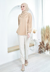 ZENIA EXECUTIVE BLOUSE (NUDE BROWN)